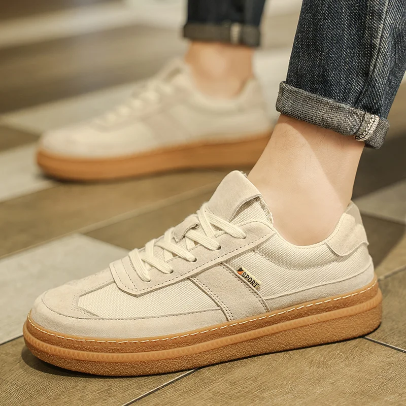 

Кроссовки мужские сетчатые с круглым носком, на платформе, Вулканизированная подошва, дышащие, повседневная обувь на шнуровке, 2023