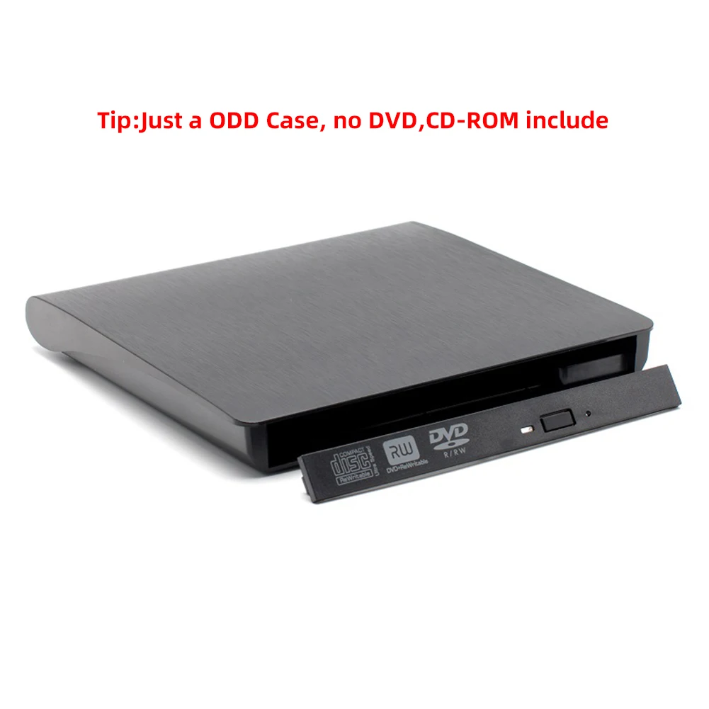 Фото Оптический привод USB 3,0/USB 3,0 + Type-C, тонкий внешний корпус для DVD, SATA на USB, CD, ROM, коробка с отверстиями USB на SSD, 9,5 мм/12,7 мм №5