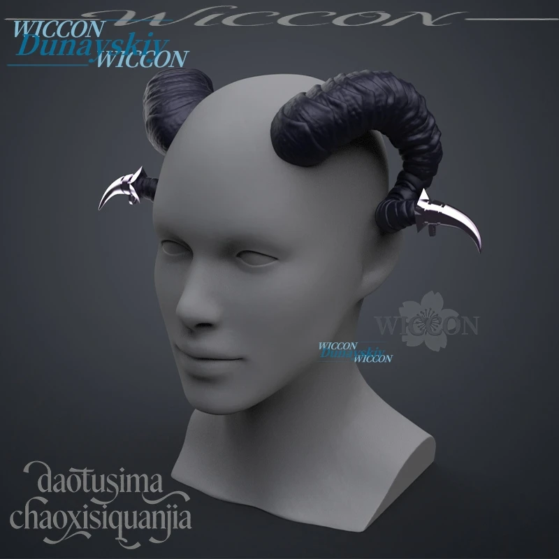 Фото 3D-аксессуары из полимолочной кислоты: рога, головные уборы для косплея персонажей аниме, критических ролевых игр, клоунов, демонов, драконов. Косплей-головные уборы на Хэллоуин. №3