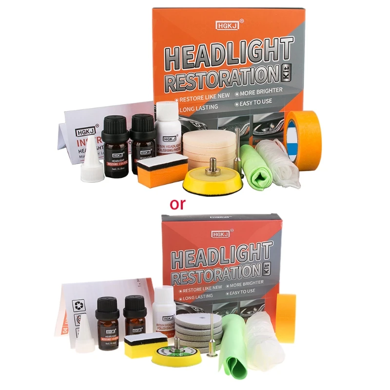 

Automobile Headlight Lens Restoration Kit Shine Polisher Cleaner Fix Brightener Car Headlight Repair Kit