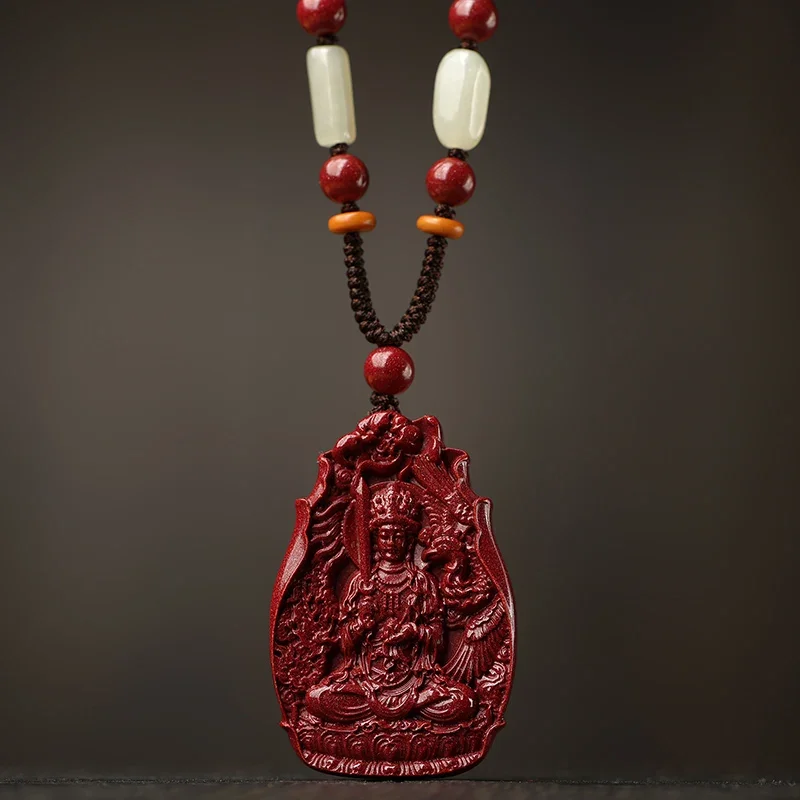 Натуральная настоящая киноварь Honmei Будда кулон мужской зодиака Манджушри