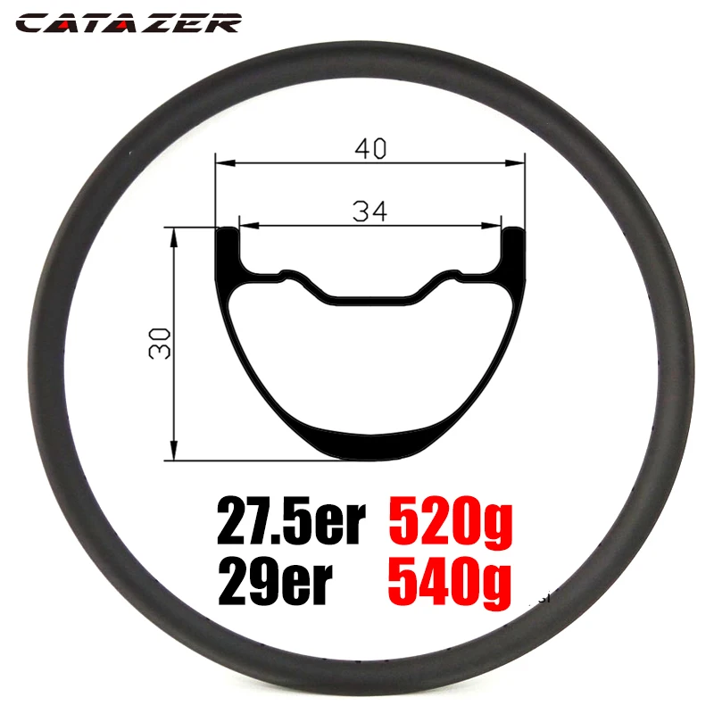 

27.5er 29er MTB Down Hill Carbon Rim 40x30mm All Mountain Bike Tubeless Carbon Rim for Carbon DH Wheelset