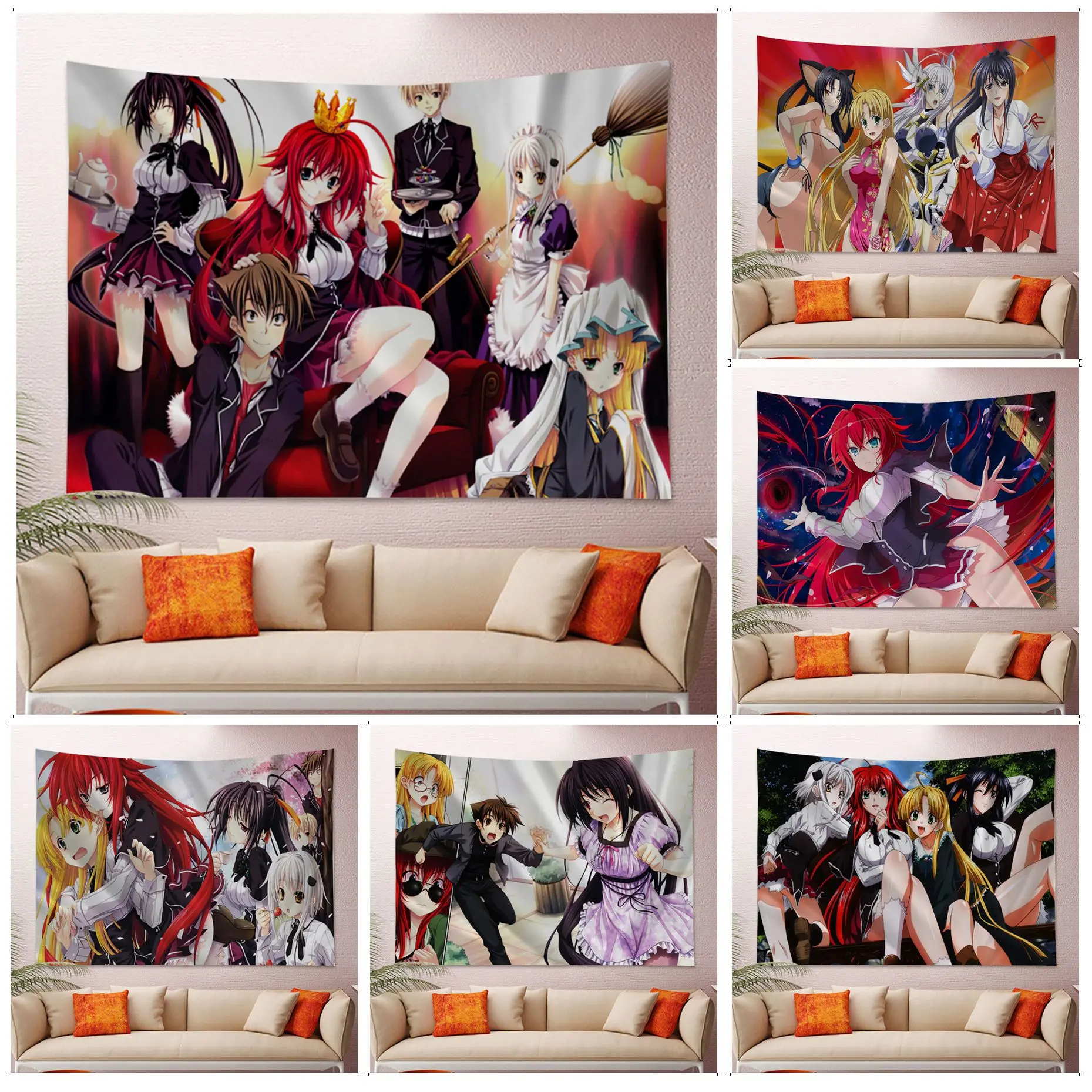 

High School DxD Wall Tapestry Japanese Wall Tapestry Anime Home Decor