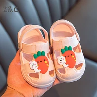 childrens slippers summer cute girl childrens home indoor antiskid soft bottom cartoon kids baby hole shoes boys sandals 2022