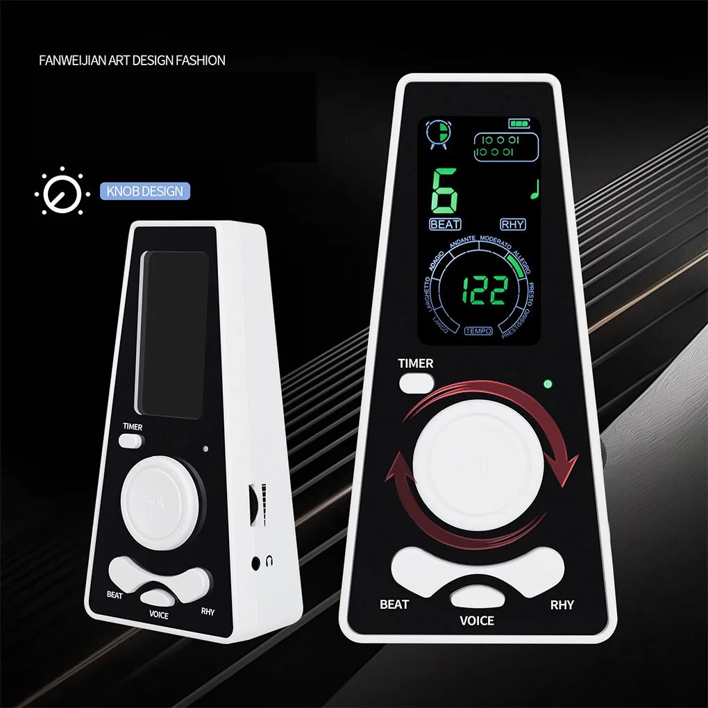 

Digital Metronome with Timer Control Electronic Metronome Battery USB Cable Powered Vocal Rhythm Beat for Piano Violin Blue