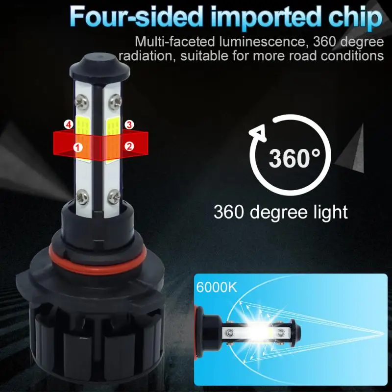 

Car Led Headlight Efficient And Safe Durable Non-destructive Installation Auto Fog Lamp 360 ° No Dead Angle Lighting 22w 8000lm