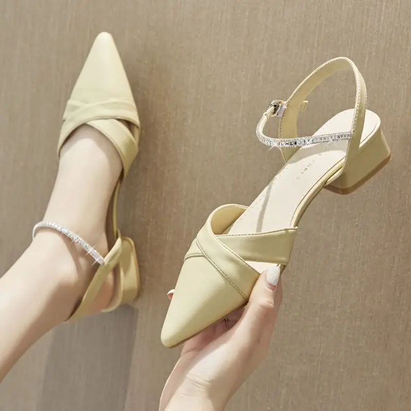 

Women's Fashion Pointed Toe High Quality Office High Heels High Heels Ladies Party Yellow Shoes