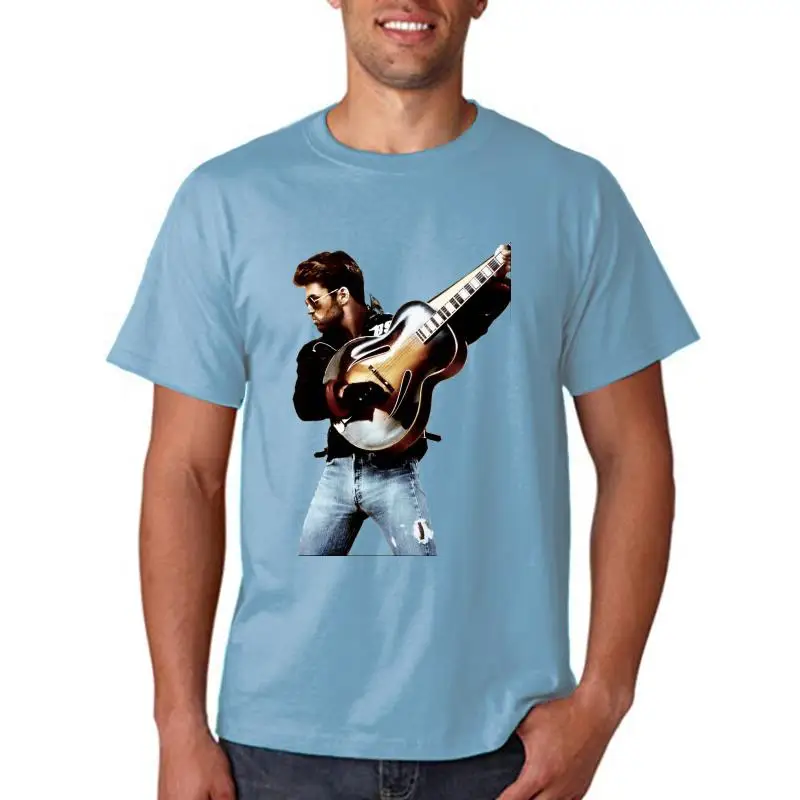 

Футболка мужская повседневная, хлопковая рубашка с принтом s, George, Michael Tribute, M70
