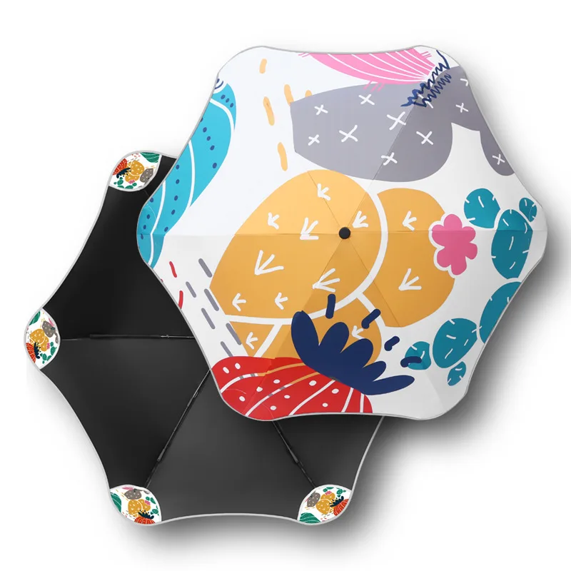 

Cute Children's Umbrella Safety Angle Folding Umbrella Rainproof Fashion Sunshade Portable Three-fold Umbrella Cartoon Art Umbre