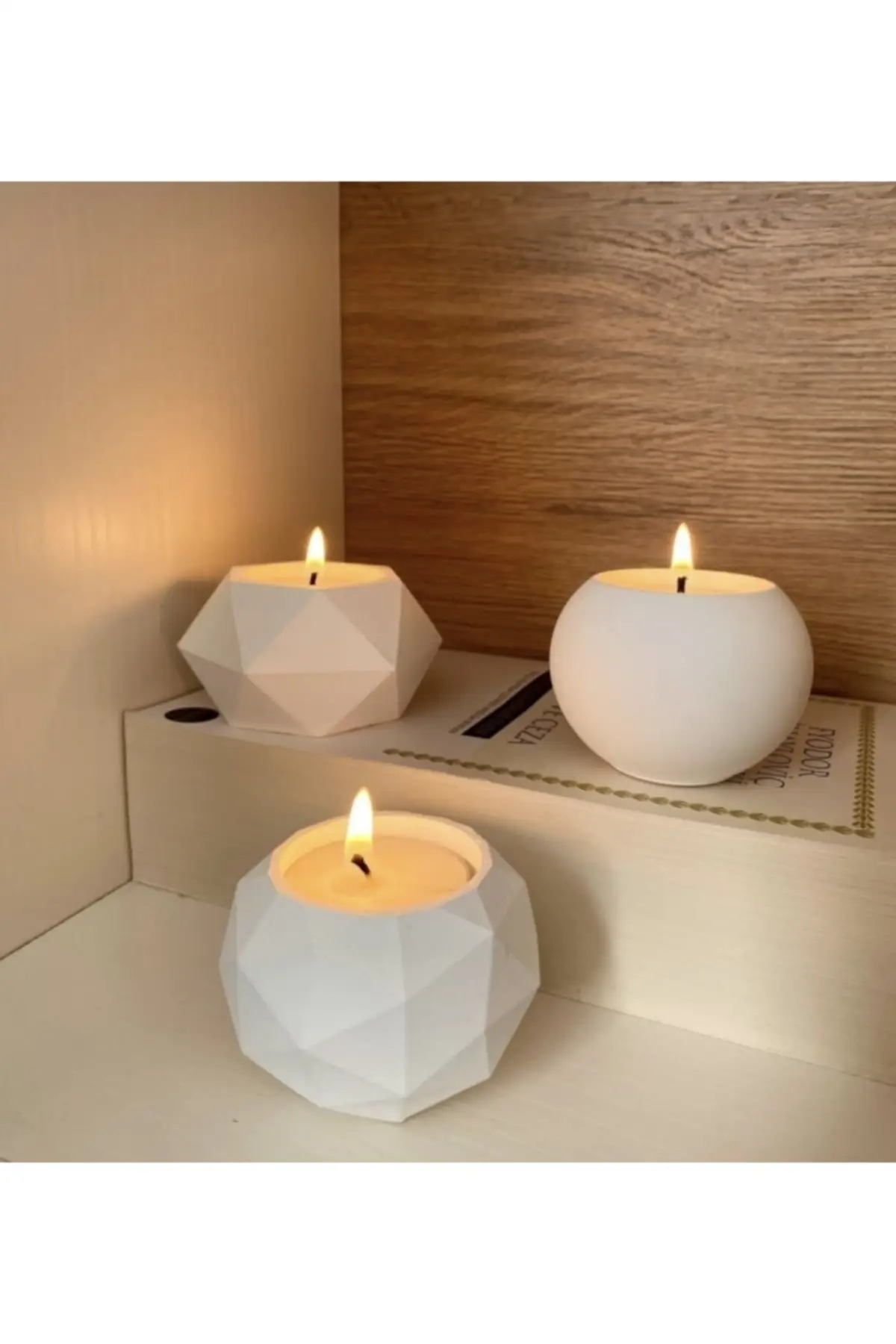 

Tipped Tealight Concrete Candle Holder Set