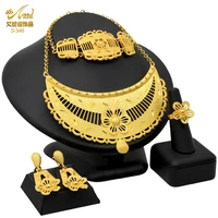 aniid indian gold plated necklace bracelets jewelry set dubai middle east women wedding party gifts african jewelry necklace set