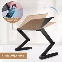 adjustable laptop stand foldable aluminum laptop desk with large cooling fan mouse pad for bed sofa couch lap tray