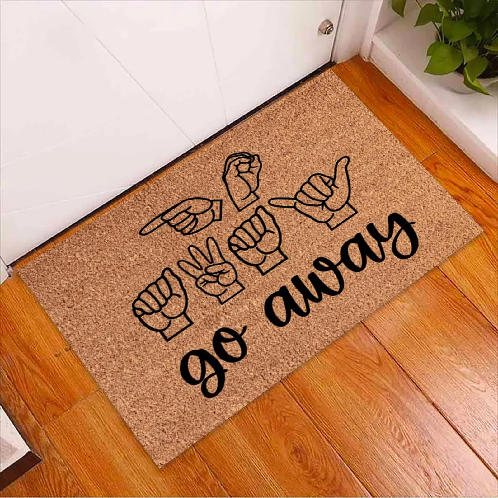 

Fun Sign Language Gesture Floor Mat Welcome Door Mat Polyester Door Mat Large Blankets And Throws