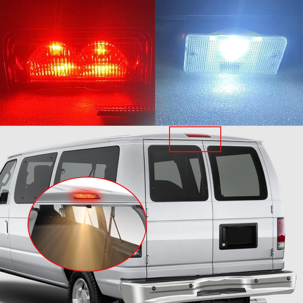 

Красный третий стоп-сигнал с внутренней лампой для Ford E-150 Club Wagon 2003 2004 2005, автозапчасти F2UZ13A613B 6C2Z13A613B