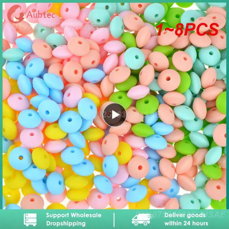 

1~8PCS Kovict/Lot 15mm Silicone Beads Safe Round Pearl Beads For Jewelry Making DIY Pacifier Chain Jewelry Accessories