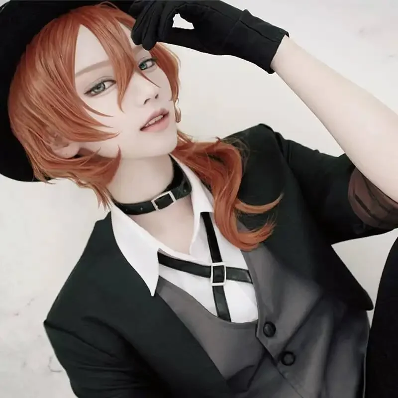 Аниме Bungo Stray Dogs Chuya Nakahara Chuuya Косплей Парик Термостойкие парики из синтетических