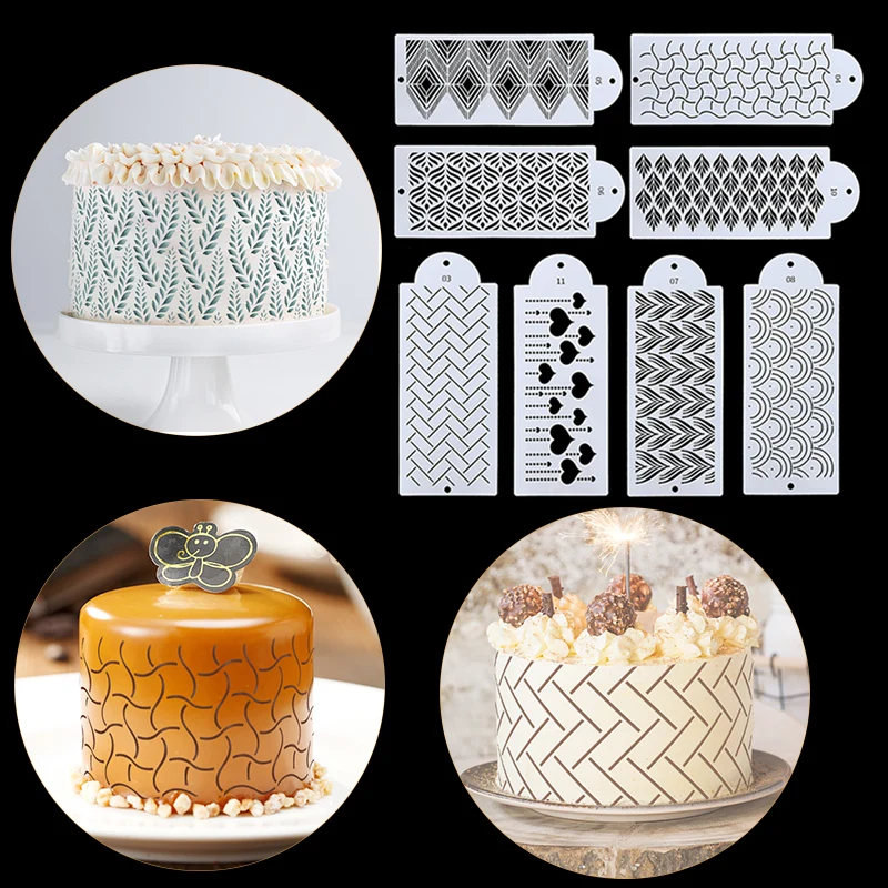 

Cake Wave Stencil Dotted Line Pattern Mold Wedding Cake Decorating Lace Fondant Border Stencils Template DIY Drawing Mold Tool