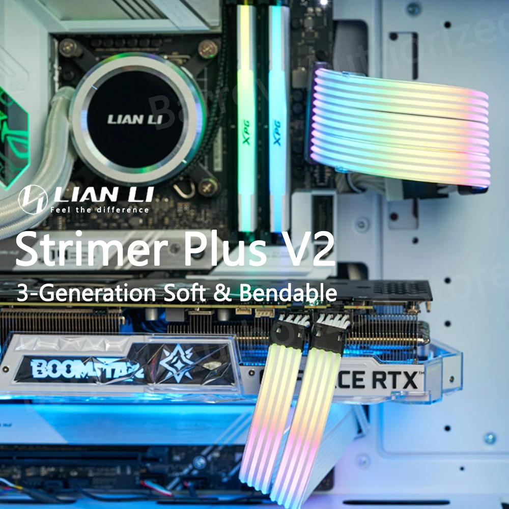 Lian Li Strimer Plus V2 RGB PSU Удлинительный кабель гибкий силиконовый для ATX 24pin PCI-E GPU 8pin L-connect