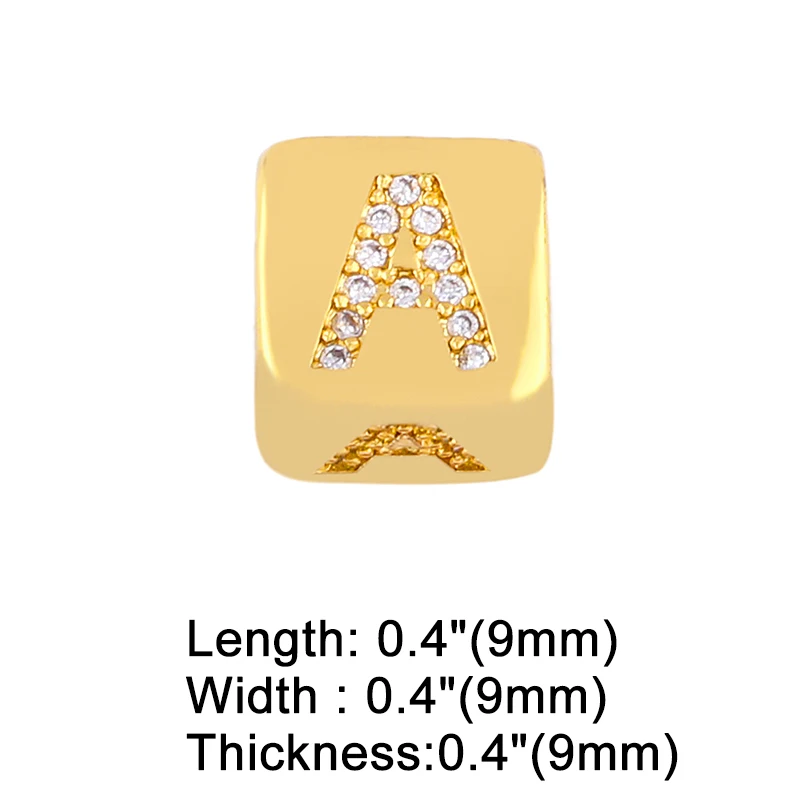 OCESRIO мини Алфавит буквы амулеты для браслетов позолоченный медный Циркон