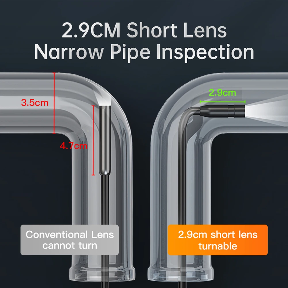 Эндоскопическая камера HD1080P Фотокамера для обследования канализационных труб