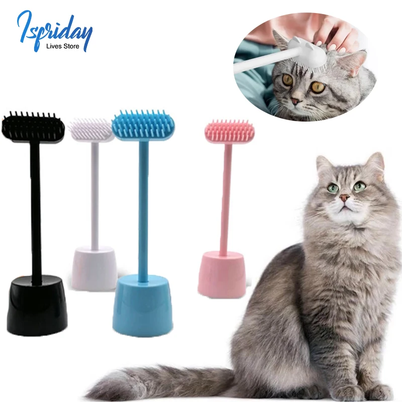 

Pet Grooming Brush Long Handle Cat Massage Brush Pet Cat Comb Fur Knot Cutter Dog Grooming Shedding Tools Pet Hair Removal