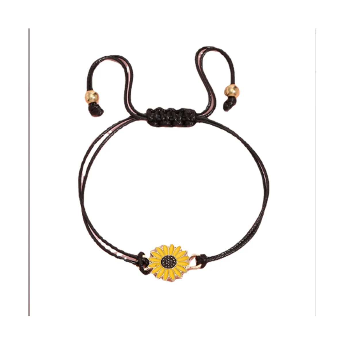 

10-Piece Sunflower Bracelet Handmade Bohemian Friendship Bracelet Adjustable Braided Rope, Suitable for Women and