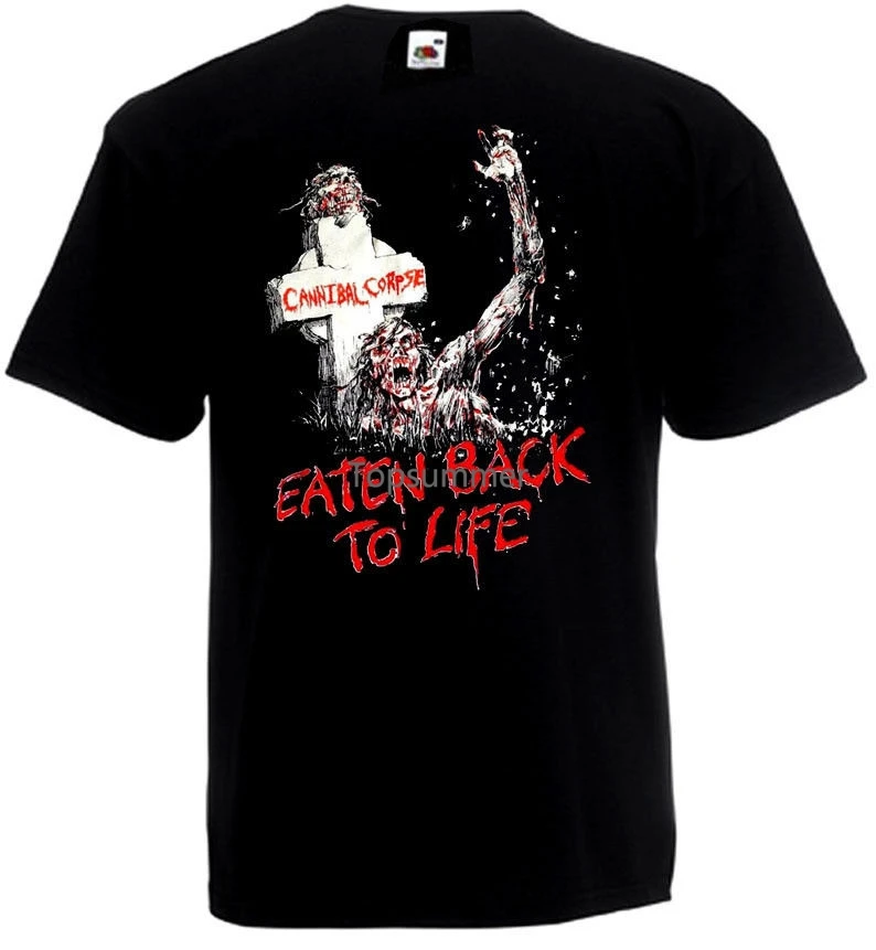 

Футболка Cannibal Dead Eaten Back To Life V2, черная, мерная, металлическая, размеры детской, футболка с коротким рукавом, Забавный топ с принтом