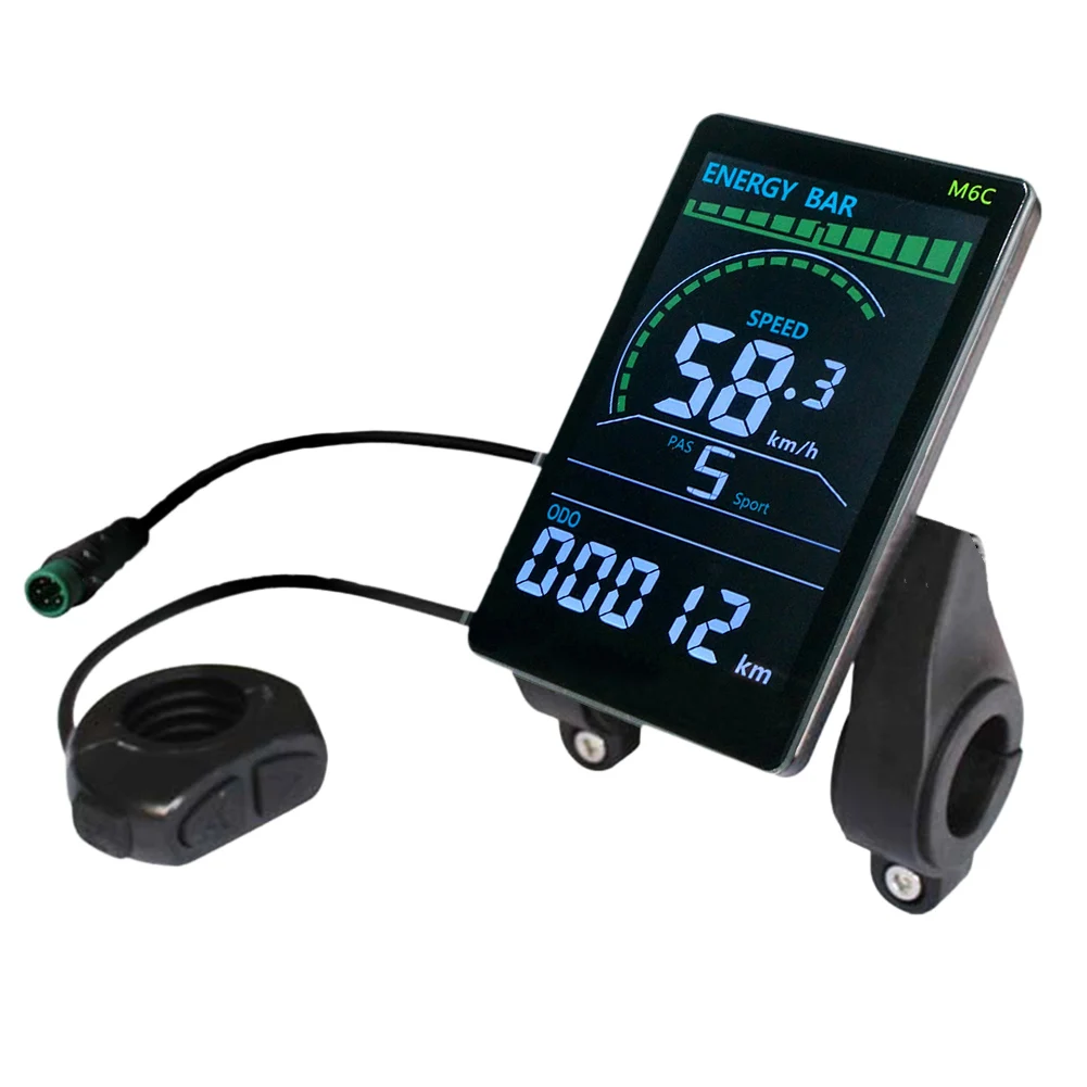 

Экран дисплея M6C для электрического велосипеда, четкий и яркий, 3, 6 дюймов, TFT, ЖК-дисплей, совместим с различными измерениями напряжения, режим освещения