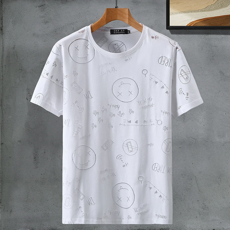 

Летняя мужская футболка с коротким рукавом, свободная повседневная мужская футболка