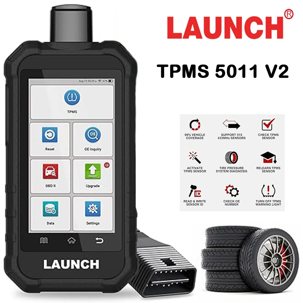 LAUNCH X431 Creader TPMS 5011 V2 Датчик программирования давления в шинах Сканер Поддерживает