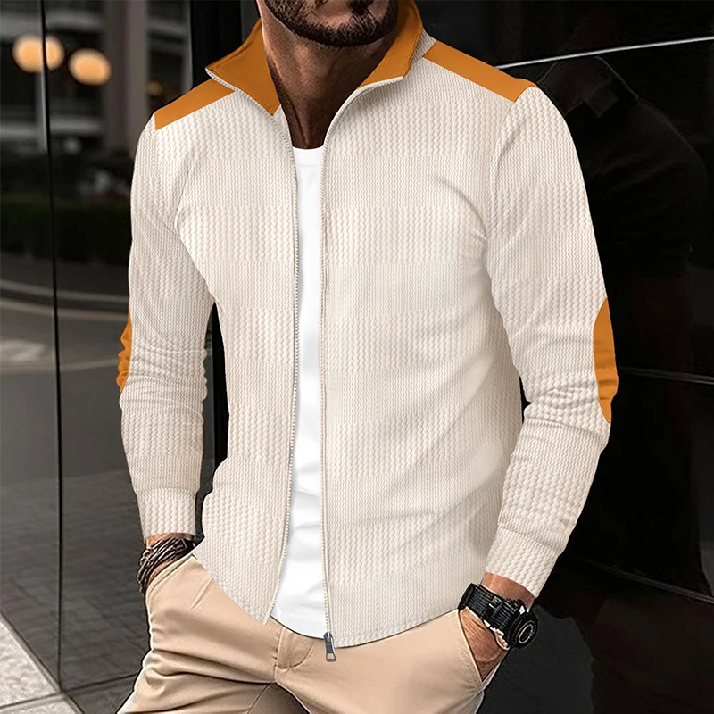 Мужская тонкая толстовка с воротником-стойкой повседневная свободная куртка на