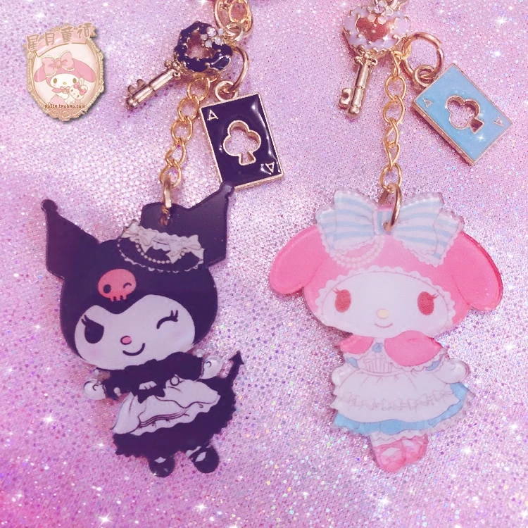 

1pc Japan Cartoon MyMelody*Kuromi action figure toy keychain toys for children