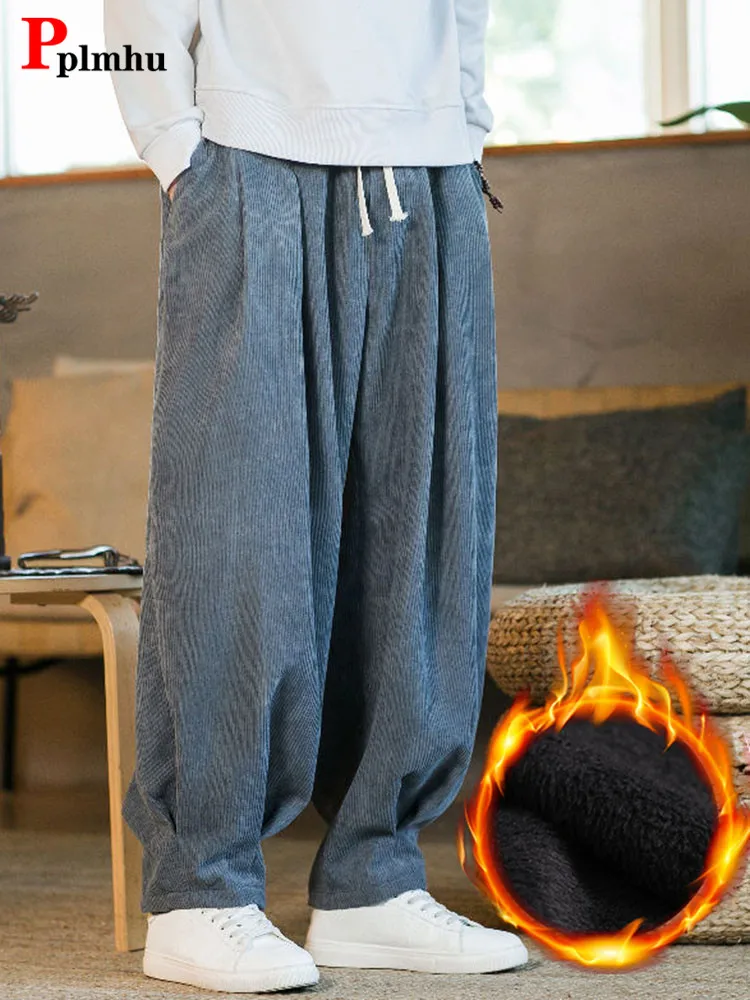Зимние шаровары большого размера 5xl Женские Мешковатые вельветовые панталоны