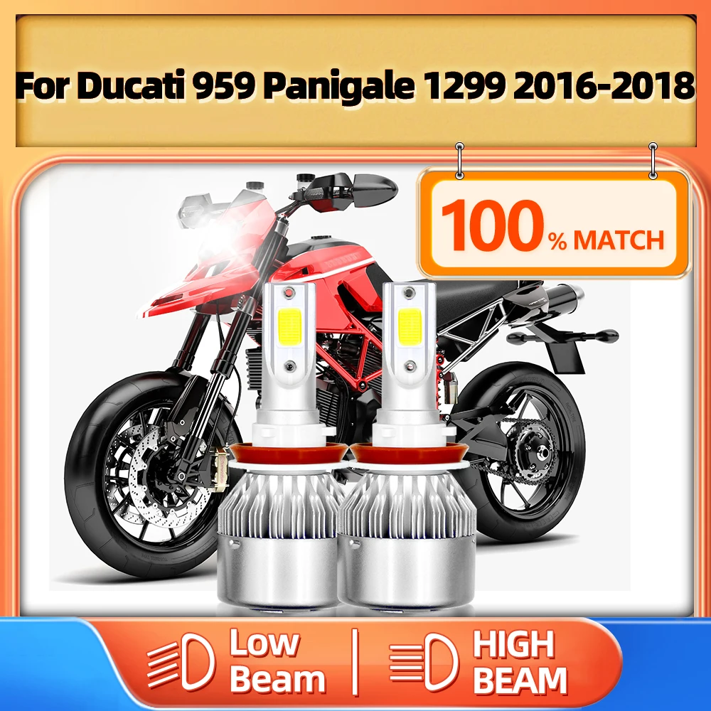 

H11 Motorcycle LED Headlight 12V 6000K White Motorbike Lamp 70W 20000LM Moto Light For Ducati 959 Panigale 1299 2016 2017 2018