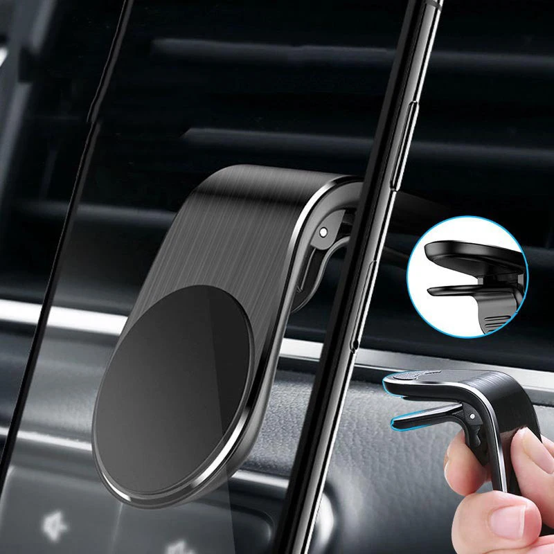 

Universal Magnetic Mobile Phone Holder L-shaped Lower Hanging Magnetic Support of Aluminum Alloy Air Outlet Car Accessories