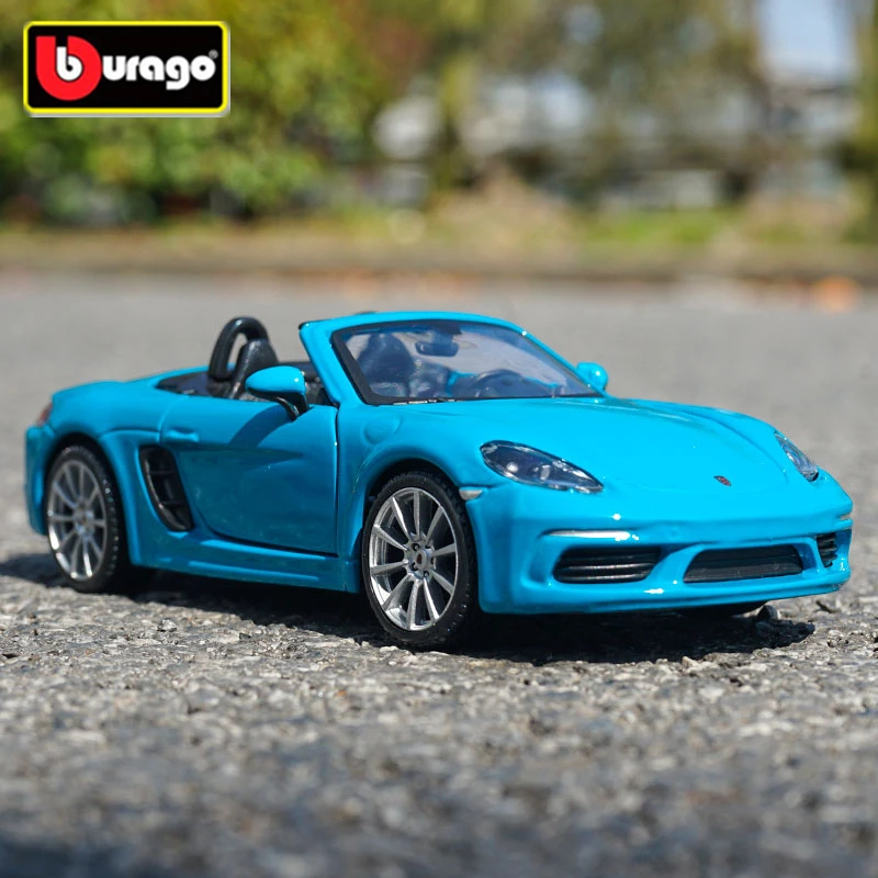 

Bburago 1:24 Porsche 718 Boxster Alloy Sports Car Model Diecast Metal Toy Racing Car Model Simulation Collection Childrens Gifts