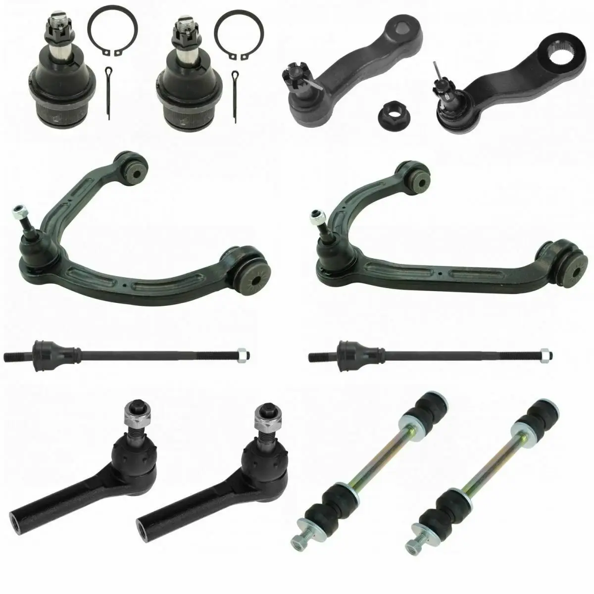 

Front Control Arms Ball Joints Sway Links Tie Rods Idler Pitman Arm Kit for