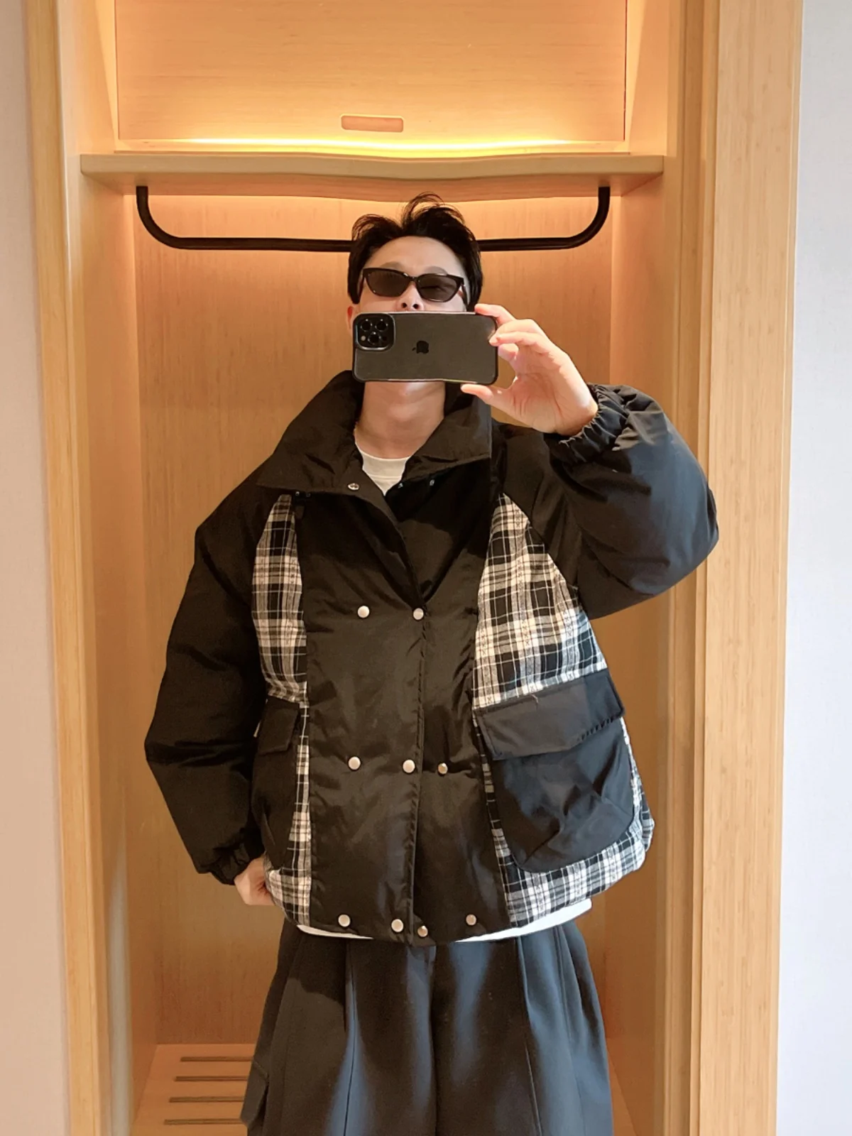 Fan Zhexian новинка зимы 2024 американская винтажная лоскутная куртка с