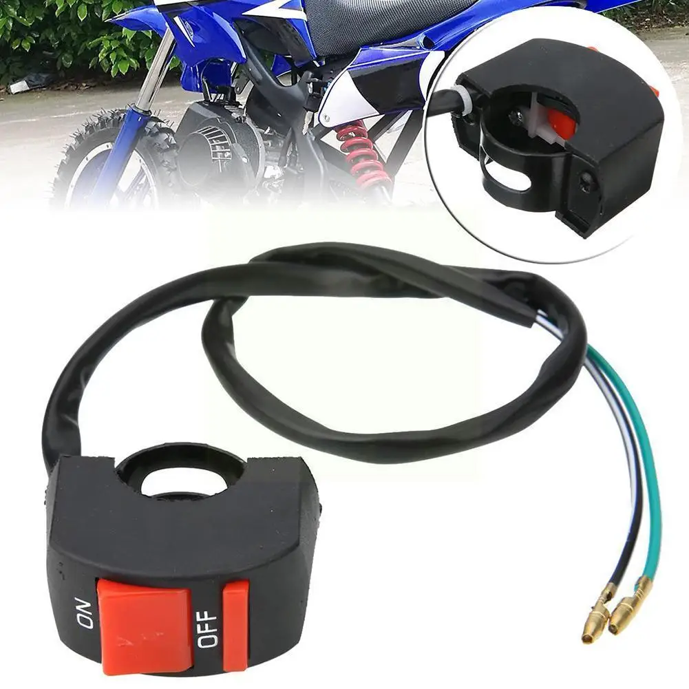 

Universal Motorcycle Flashing Flameout Switch Handlebar Light Switch Dc12v/10a Button Bike Core On Atv Off Wire Two Connect I0i7