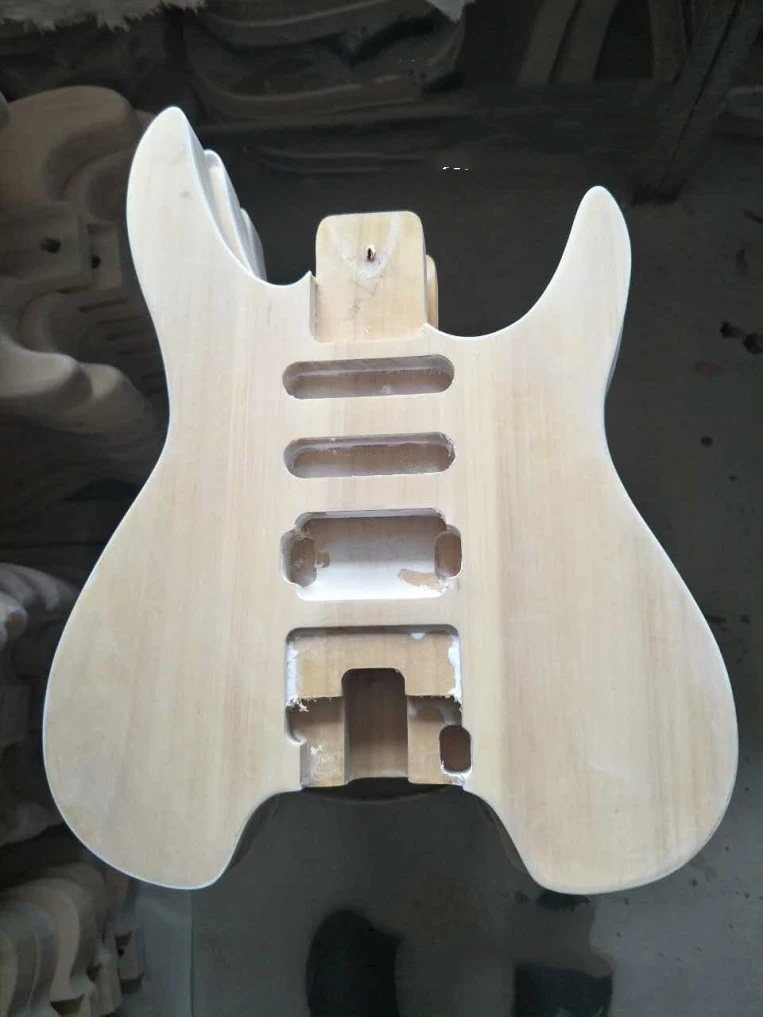 Электрическая гитара без головы 6 струн красного цвета в форме стейнбергера