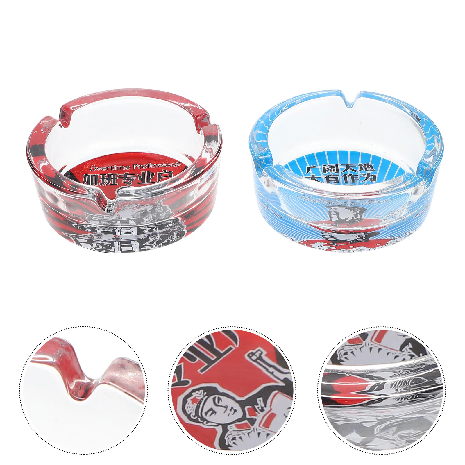 

2 Pcs Outdoor Ashtray Office Decor Home Glass Ashtrays Ghibli Decor Funny Ashtray Male Ashtray Stand
