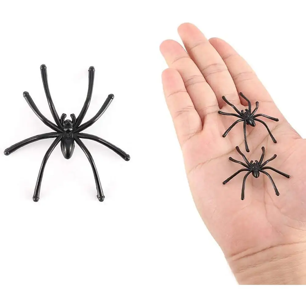 

10PCS Simulation Spoof Toy Fake Spider Funny April Fool's Day Halloween Party Toys Fake Spider Scary Insects Tricky Toys