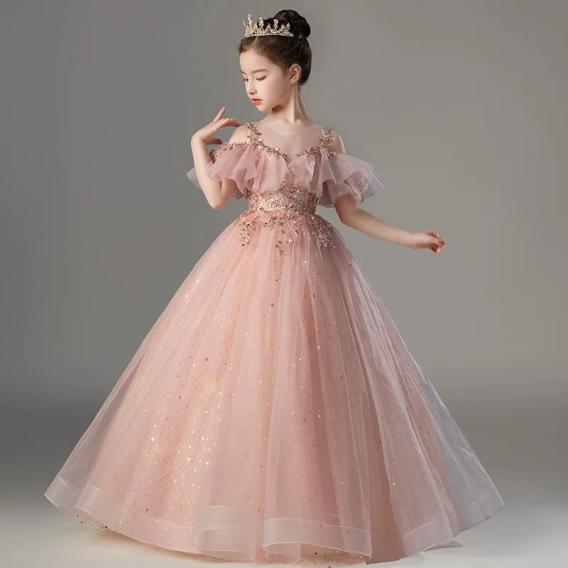 Children's Tuxedo fluffy skirt little girl presenter piano performance dress super fairy girl birthday dance dress evening dress