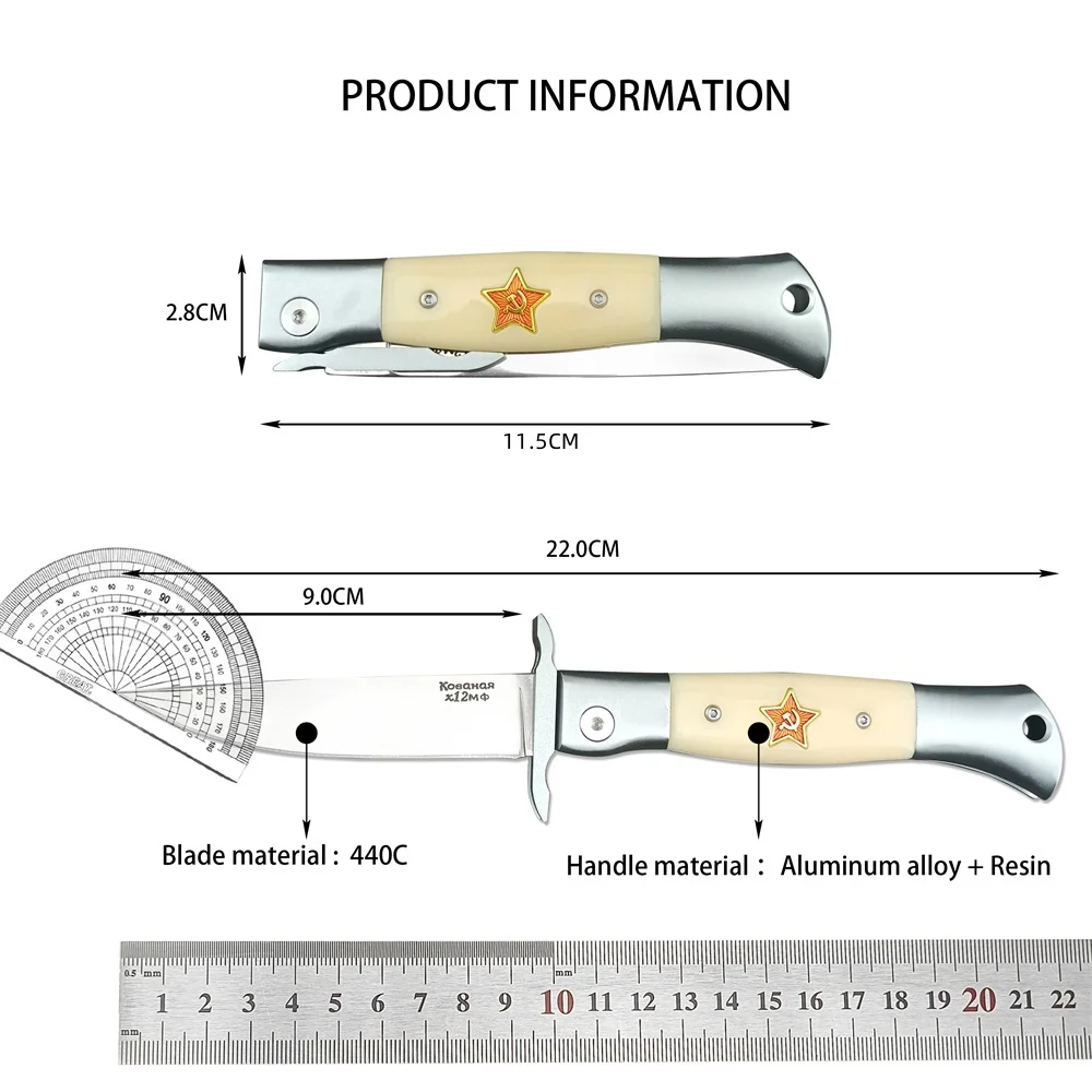 Русский Тактический Складной Карманный Нож Finka NKVD С Авооническим Алюминиевым