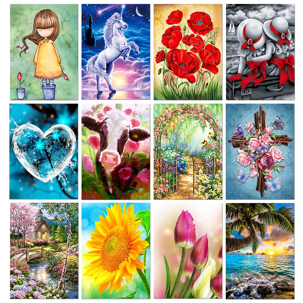 

5D Diamond Painting Landscape Cartoon Full Round Diamond Mosaic DIY Diamond Embroidery Art Cross Stitch Home Decoration Gift