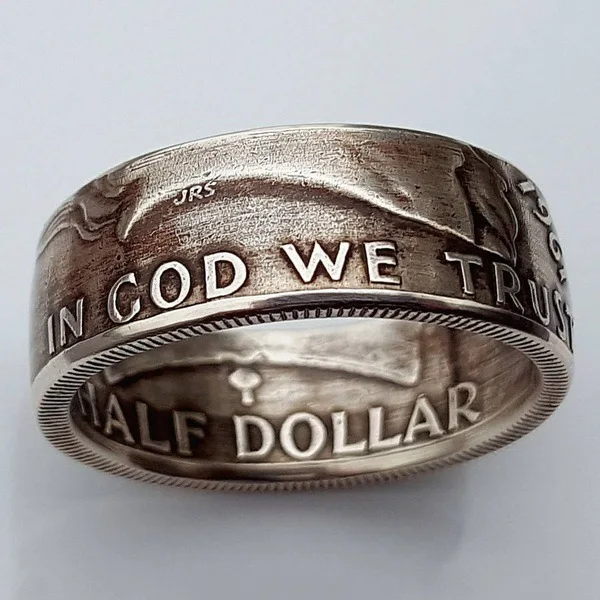 

S925 Silver Hot Sale American Classic We Believe in God Float Engraving Retro Morgan Coin Ring