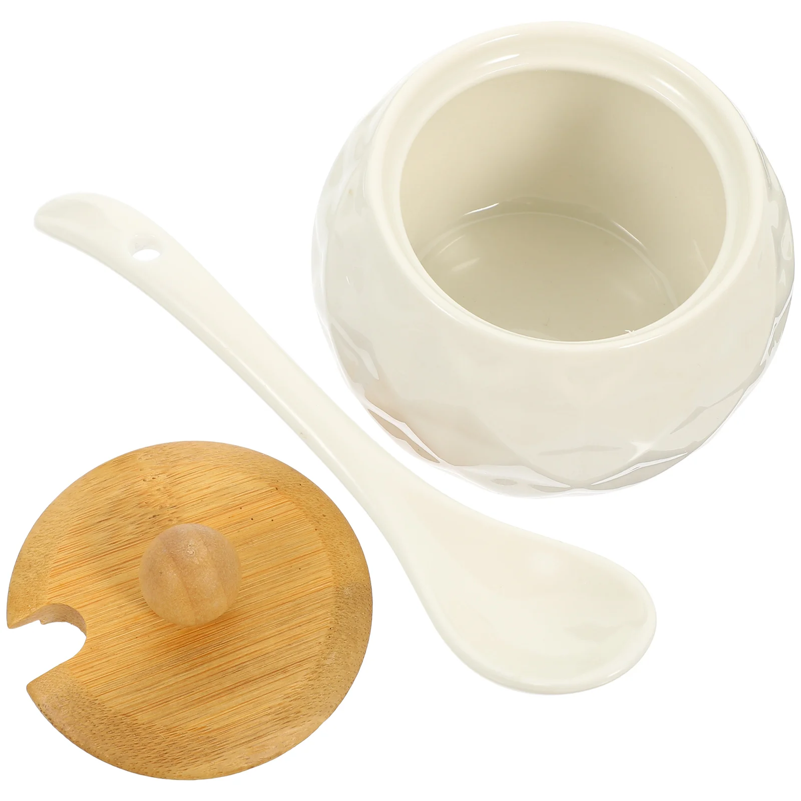 

Jar Condiment Container Ceramic Seasoning Pot Sugar Pepper Box Salt Kitchen Accessories Storage Porcelain Set Pots Spoon