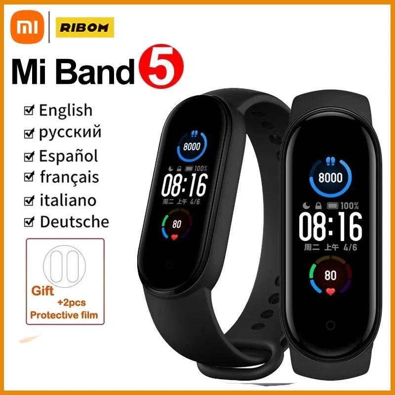 

New Global Version Xiaomi Mi Band 5 Smart Bracelet 1.1AMOLED Screen MiBand 6 Heart Rate Fitness Traker Bluetooth 5 Waterproof