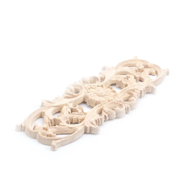 

Promotion! 10X Rubber Wood Carved Applique Retro Furniture Crafts Decor New(22.5X8cm)
