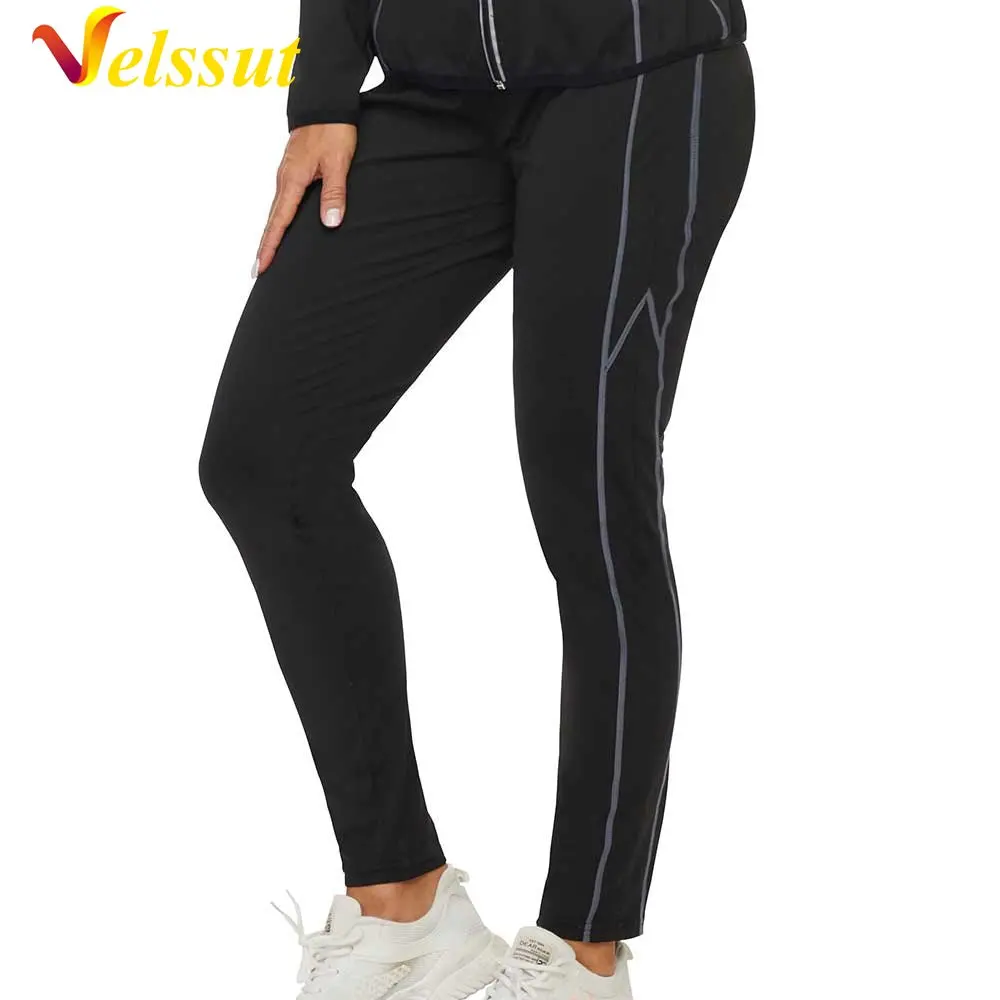 Купи Velssut Sauna Pants for Women Weight Loss Leggings Sweating Trousers Fitness Sportwear Thin Fat Burning Body Shaper Workout Gym за 456 рублей в магазине AliExpress